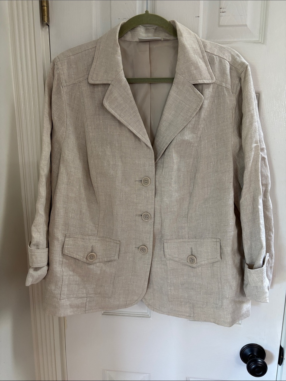 Studio Works Light Beige Linen Blazer Jacket